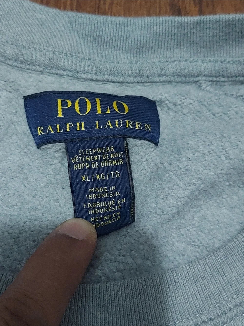 Polo Ralph Lauren Sweatshirt Mens XL Sleepwear Crew Neck  Pullover RL Tiger Gray